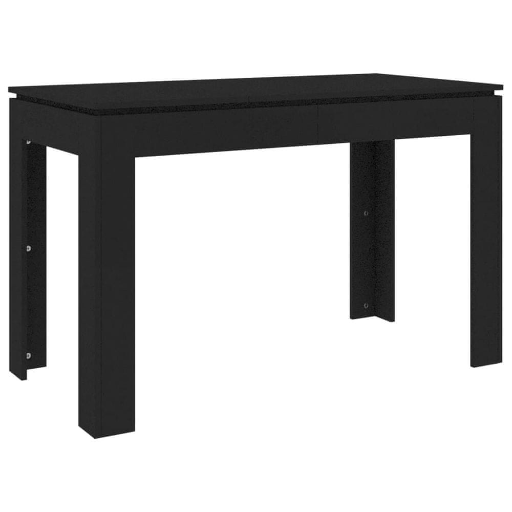 Vidaxl Jedálenský stôl, čierny 120x60x76 cm, drevotrieska
